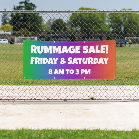 Kleurrijke Rummage Sale Banner (Insitu)