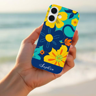 Kleurrijke Rush Blooms-Dopamine Style-Retro Bloeme iPhone 16 Hoesje