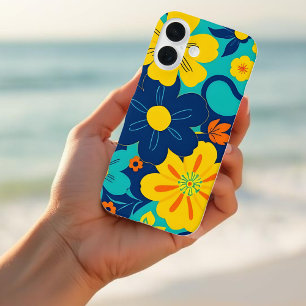 Kleurrijke Rush Blooms-Dopamine Style-Retro Bloeme iPhone 16 Hoesje