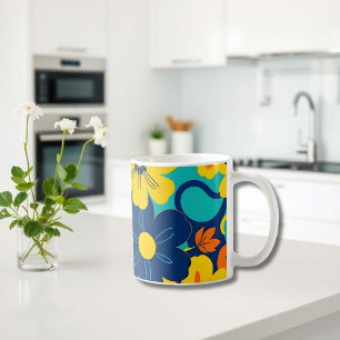 Kleurrijke Rush Blooms-Dopamine Style-Retro Bloeme Koffiemok