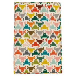 Kleurrijke Rustic Bull Head Silhouet Medium Cadeauzakje