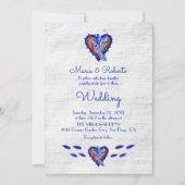 Kleurrijke rustieke borduurkunst Mexicaanse bruilo Kaart (Voorkant)