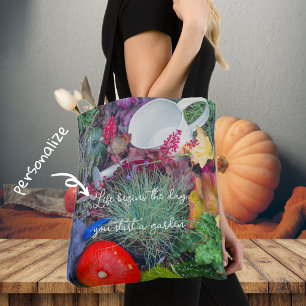 Kleurrijke rustieke herfsttuin draagtas