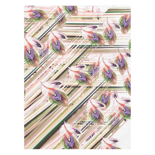 Kleurrijke rustieke veren Modern Pattern Tafelkleed (Voorkant)