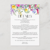 Kleurrijke rustieke wilde bloemen kruiden bruiloft informatiekaartje (Voorkant)