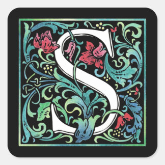 Kleurrijke S-sticker Vierkante Sticker