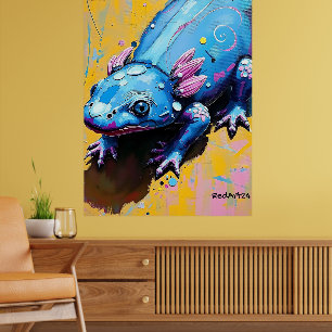 Kleurrijke Salamander Muurkunst – Bedreigde Amfibi Poster