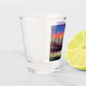 Kleurrijke San Francisco Skyline Abstracte kunst Shot Glas (Links)
