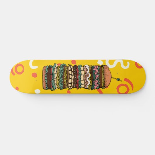 Kleurrijke Sandwich Stack artwork Skateboard (Horizontaal)