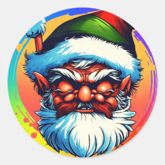 Kleurrijke Santa-Claus cartoon illustratie Ronde Sticker