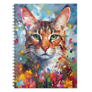 Kleurrijke Savannah kat Notitieboek
