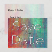Kleurrijke Save the Date Briefkaart () (Voorkant / Achterkant)