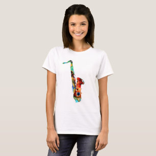 kleurrijke saxofoon T-shirts