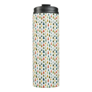 Kleurrijke Scandinavische stijl kerstboom patroon Thermosbeker