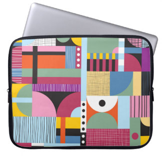 Kleurrijke Scandinavische: vrolijke patroonmix. Laptop Sleeve