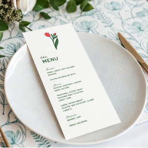 Kleurrijke Scandinavische Wilde Bloemen Bruiloftsd Menu