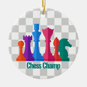 Kleurrijke schaakstukken Ontwerpversiering Keramisch Ornament
