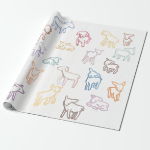 Kleurrijke Schapen Cadeaupapier