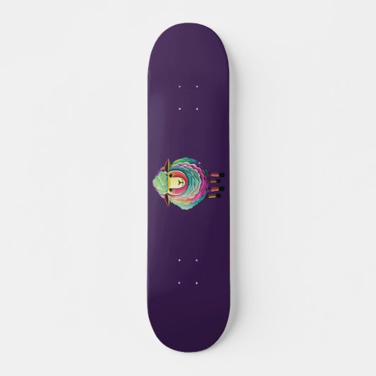 Kleurrijke schapenillustratie skateboard (Voorkant)