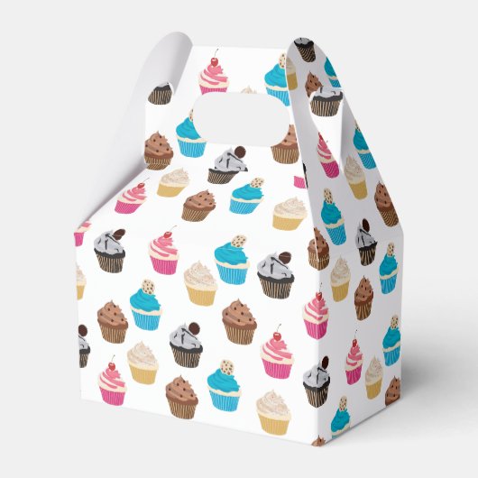 Kleurrijke schattige cupcakes patroon bedankdoosjes (Voorkant Zijde)