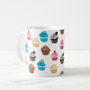 Kleurrijke schattige cupcakes patroon koffiemok