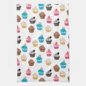 Kleurrijke schattige cupcakes patroon theedoek (Verticaal)