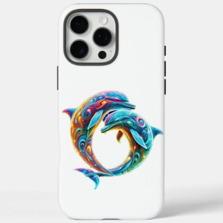 Kleurrijke schattige dolfijnen iPhone 16 pro max hoesje