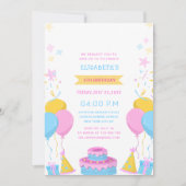 Kleurrijke schattige kinderen verjaardag kaart (Voorkant)