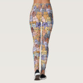 Kleurrijke Schattigee Cat Crowd Pattern Whimsical  Leggings (Achterkant)