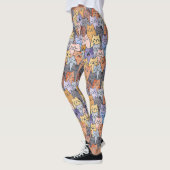Kleurrijke Schattigee Cat Crowd Pattern Whimsical  Leggings (Links)