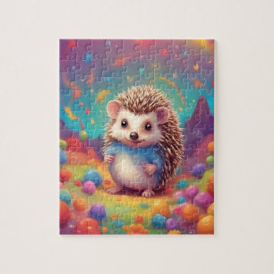 Kleurrijke Schattigee egel Legpuzzel