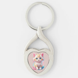 Kleurrijke Schattigee Kawaii Kitten Sleutelhanger