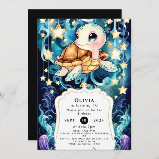 Kleurrijke Schattigee Kinderen schildpad Verjaarda Kaart (Voorkant / Achterkant)