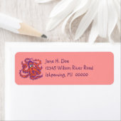 Kleurrijke Schattigee komische octopus label (Insitu)