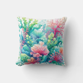 Kleurrijke Schattigee Koraal Blauw Groen Roze Blau Kussen