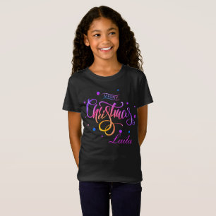 Kleurrijke Schattigee vrolijke kerst matching fami T-shirt