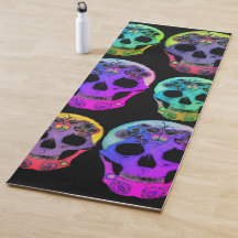 Kleurrijke Schedels Explosie Yoga Mat