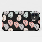 kleurrijke schedels op zwart Case-Mate iPhone case (Achterkant (horizontaal))