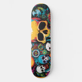 Kleurrijke schedels Schaats Deck Skateboard (Voorkant)