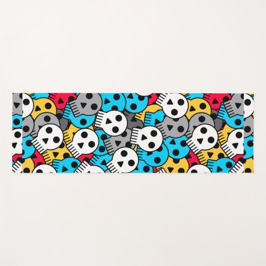 kleurrijke schedels yogamat (Voorkant (horizontaal))