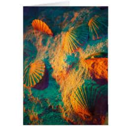 Kleurrijke schelpen en zand op de beuk