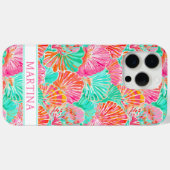 Kleurrijke Schelpen met Monogram Case-Mate iPhone Case (Achterkant (horizontaal))