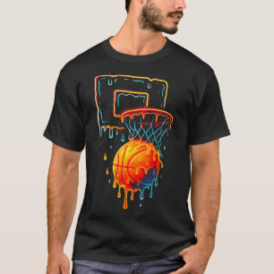Kleurrijke schets druppelende kleur spat hoepelnet t-shirt