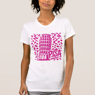 Kleurrijke Scheve Toren Pisa Grafiek T-shirt