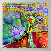 Kleurrijke schildpad voor Zee, abstracte kunst met