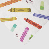 Kleurrijke School Crayons en Potloden Patroon Tissuepapier (Detail)