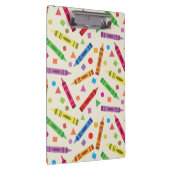 Kleurrijke School Crayons met Vormen Patroon Klembord (Rechts)