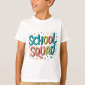 Kleurrijke School Squad Design - Leuke Back-to-Sch T-shirt (Voorkant)