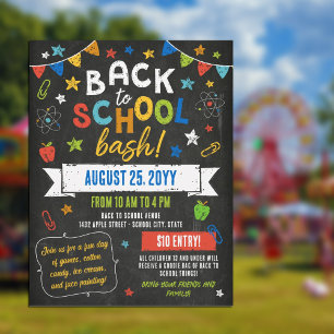 Kleurrijke schoolbordsterren Terug naar School Bas Flyer