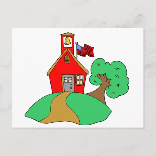 Kleurrijke schooltekening briefkaart (Voorkant)